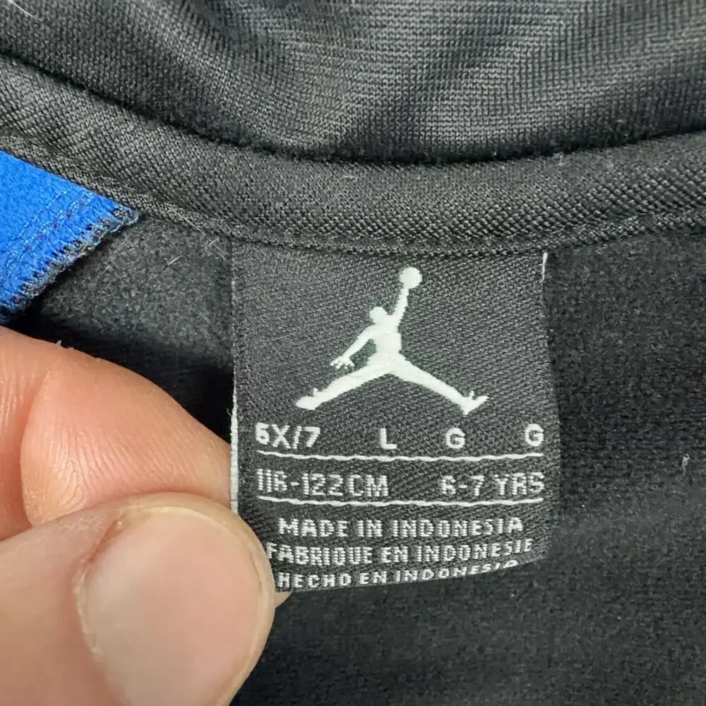 Jordan Track Jacket Kids 6X/7 Black Colorblock Full Zip Basketball Athleisure